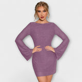 Cinty | Suknja od šljokica s otvorenim leđima i dugim rukavima