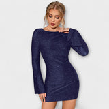 Cinty | Suknja od šljokica s otvorenim leđima i dugim rukavima