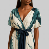 Nayla | Duga haljina s akvarelnim uzorkom