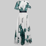 Nayla | Duga haljina s akvarelnim uzorkom