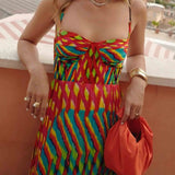 Aria | Maksi haljina sa apstraktnim uzorkom bez rukava u A kroju